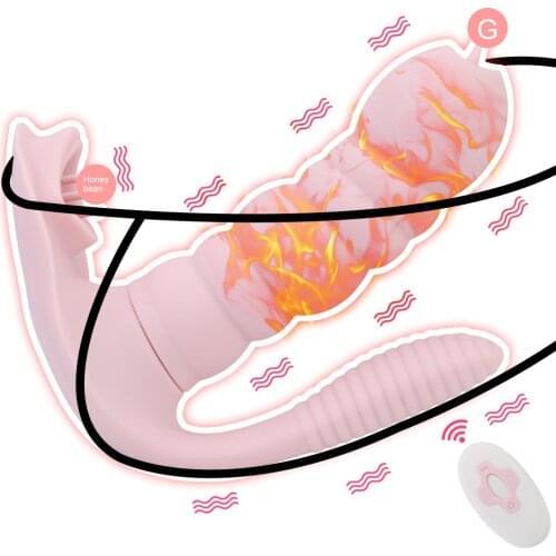 Tongue Licking Vibrator Wearable Female Masturbator Sex Toys for Women Dildo Vibrator Heating Anal Vagina Clitoris Stimulator