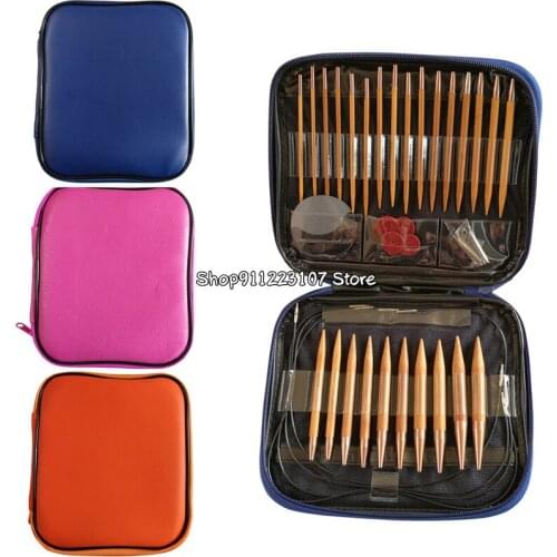 Knitting Needles Set 13 Sizes Interchangeable Circular Bamboo Crochet Hook Sweater Sewing Needle Weaving DIY Knitting Tools Kit