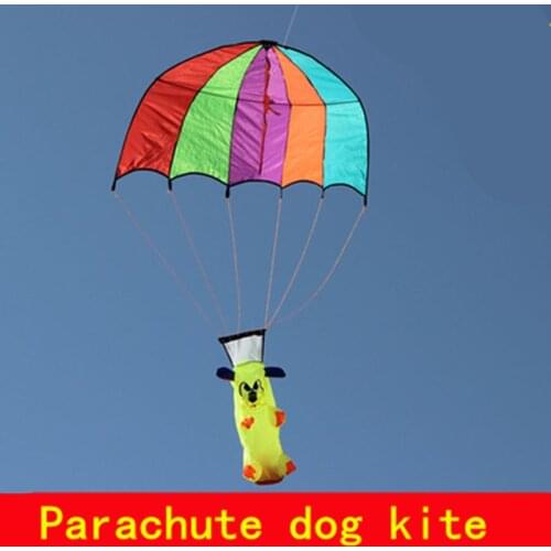 High Quality Outdoor Sports Childrens Gift Easy To Carry And Tear Resistant Parachute Dog Kite With Handle Line Flying Toy