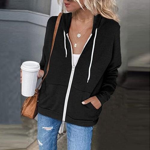 Hoodies Women Sweatshirt Patchwork Zip Up Coat Long Sleeve Hooded Sportswear Casual Outfits Autumn Winter Female Tops Moletom