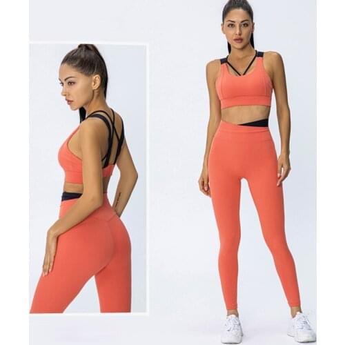2021 Pad Women Workout Sportwear Yoga Suits Female Fitness Wear Sports Bra High Waist Leggings Gym Clothing Workout Yoga Sets