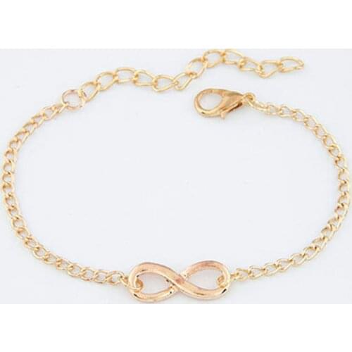 2017 Simple Fashion Chain Bracelets Infinity Bracelet Eight Shape Silver Gold Charm Bracelets Bangles For Women Pulseras