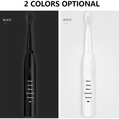 Ultrasonic Sonic Electric Toothbrush Rechargeable Tooth Brush Washable Electronic Whitening Teeth Brush Adult with 3 Brush Heads