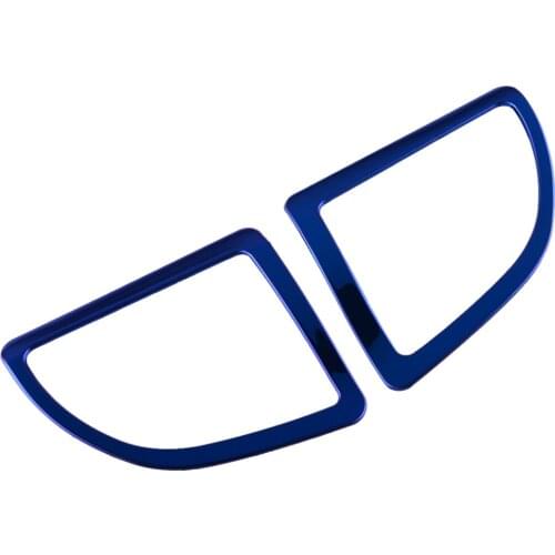 1 Pair Blue Stainless Steel Car Console Air Outlet Vent Cover Trim Fit For Toyota Corolla 2014 2015 2016 2017