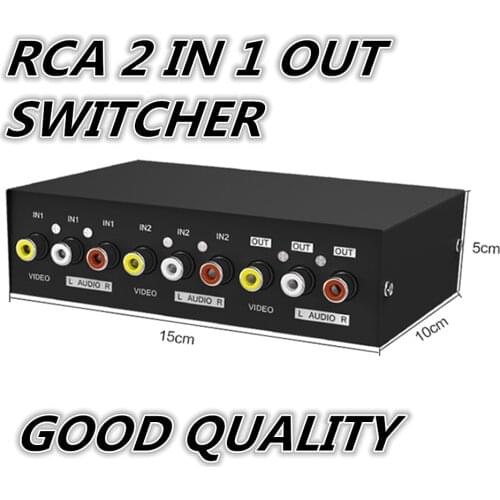 1pcs 2 Way Splitter AV RCA Audio Video Switch Selector Box w/3 RCA Cable for XBox PS2 #50702