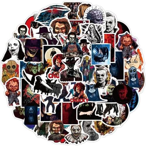 10/30/50PCS Mix Horror Movie Stickers Decals Skateboard Guitar Suitcase Freezer Motorcycle Graffit DIY Cartoon Sticker Kid Gift