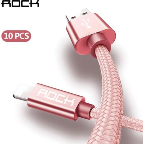 10 Pack ROCK USB Cable for iPhone Cable Fast Charging for Lighting Cable for iPhone XS Max XR X 8 7 6 5 Plus iPad iOS