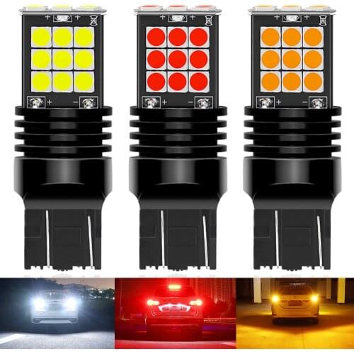 2X BA15S 1156 T20 7443 W21/5W P21/5W BAY15D 1157 3157 P27/7W T15 W16W LED Reverse Brake Lights LED Signal Lamp Car Lights 12v