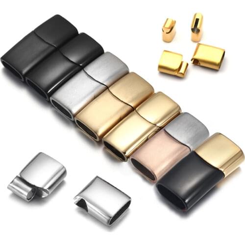 2pcs Stainless Steel Magnetic Clasps For Diy Leather Bracelets Rope Charms Connector Buckle Jewelry Making Findings Accessories