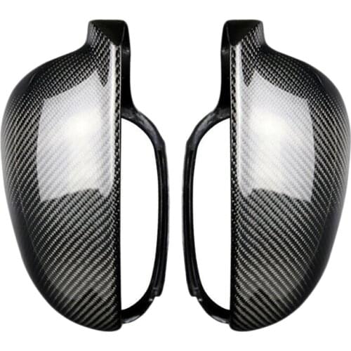 2Pcs Carbon Fiber Style ABS Side Rear View Mirror Cover Replacement for Golf 5 MK5 2003-2009