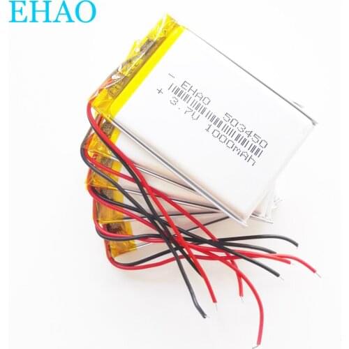 Lot 5 pcs 3.7V 1000mAh Lithium Polymer LiPo Rechargeable Battery 503450 cells For Mp3 DVD PAD camera recorder Speaker GPS