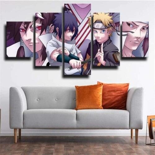 5 Piece Wall Art Canvas Anime Manga Ninja Figure Modular Pictures And Posters Modern Home Decor Living Room Decoration Paintings
