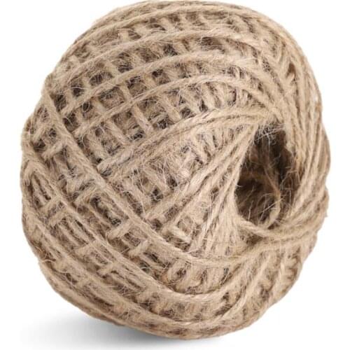 50m Multicolor Twisted Burlap String Natural Ribbon Fiber Jute Twine Rope Sewing DIY Jute Hemp Wedding Party Decoration