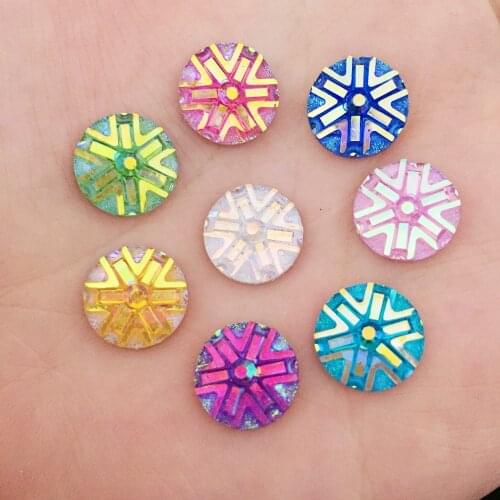 60PCS AB Round Resin 12mm Snow Round Flatback Rhinestone Wedding decoration diy craft SD48A*2