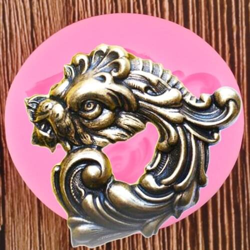 Baroque Scroll Relief Silicone Molds DIY Dragon Fondant Cake Decorating Tools Candy Polymer Clay Chocolate Gumpaste Moulds