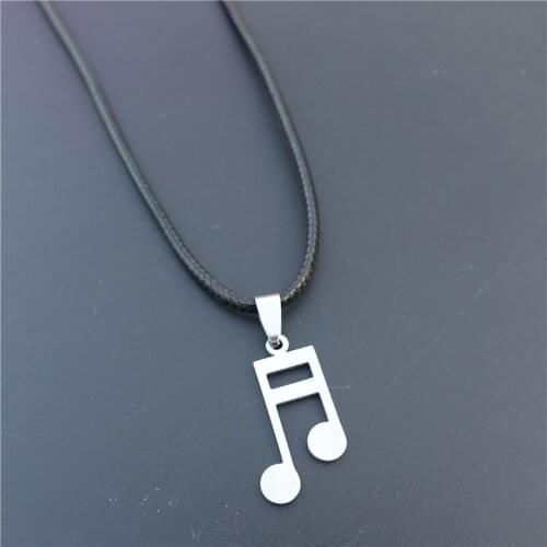 Stainless Steel Necklace Music Note Pendant For Men Women Girls Boys Jewelry Accessories