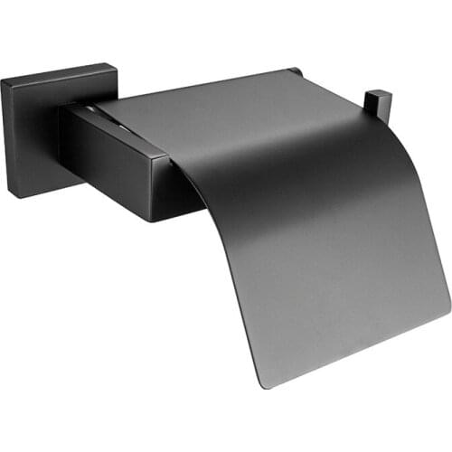 Black Design Easy to Install The Bathroom Kitchen Accessory Wall-mounted Stainless Steel Rustproof Toilet Paper Roll Holder