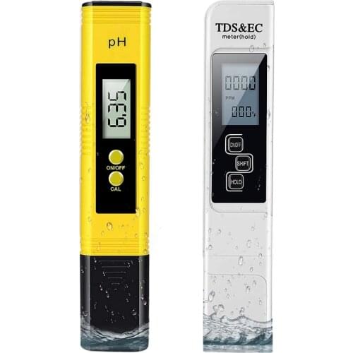 HLZS-PH Meter and TDS Meter,Digital Water Quality Tester, 0-9990 PPM, EC and Temperature Measurement 0.01 PH High Precision