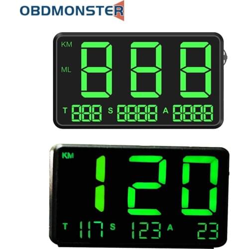 GPS Speedometer 4.5 " C80 OBD2 Speed Odometer Mileage HUD Display Digital Speed Alarm MPH KMH Altitude Display Projector