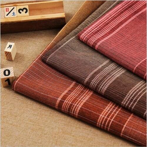 Cotton woven wide stripe RETRO art soft shirt skirt craft jewelry fabric