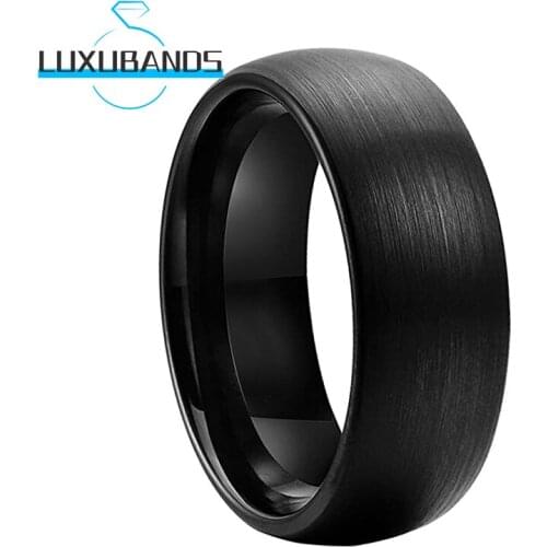 8MM Tungsten Carbide Rings For Men Wemen Engagement Bands Black Brushed Finished Comfort Fit