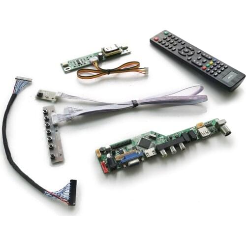 Controller drive board 2-CCFL LCD monitor VGA+AV+USB DIY kit 1024*768 LVDS 20-Pin Fit G150XG01/M150XN06/M150XN07/TMS150XG1