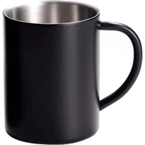 1pc Stainless Steel Mug Spray Lacquer Hollow Insulated Black Office Tea Cup Heat Insulation Drinking Cup Mugs For Home Cafe