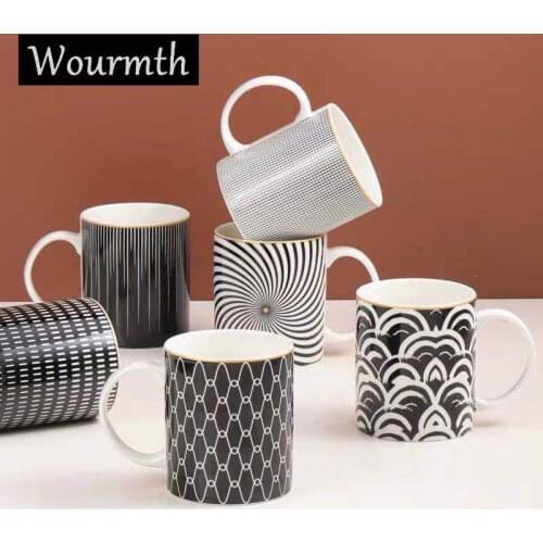 Wourmth Creative Geometry Mugs Phnom Penh Mugs Couple Lovers Gift Milk Coffee Tea Cups Breakfast Porcelain Cup for gifts 350ML