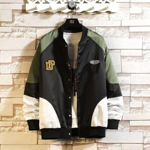 Autumn New Fat Big Size Handsome Loose Hit Color Baseball Uniform Couple Oversize Jacket Outerwear Chaquetas Hombre Coat Men
