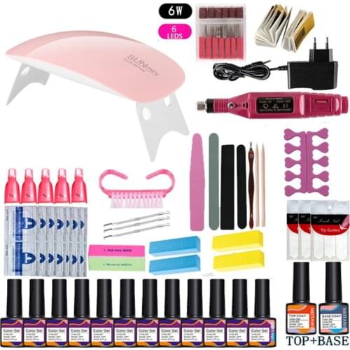 Nail Set 80W LED Lamp For Manicure Gel Nail Polish Set Kit Dryer Machine Tool Soak Off Gel Varnish For Nail Art Set