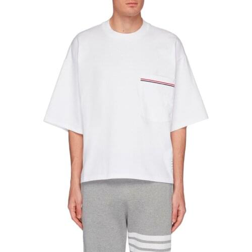 2021 Fashion TB THOM Brand T-Shirt Men Loose Mens Clothing Hip Hop Bat Half Sleeve Summer O-neck Cotton OS Style T-shirts