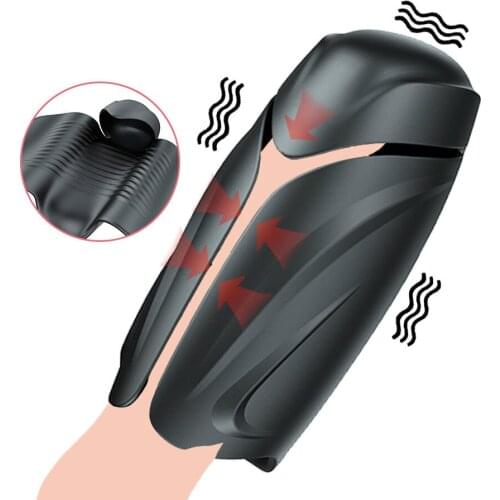 Male Masturbator Penis Delay Trainer Vibrator Delay Ejaculation Stimulate Glans Vibrating Massager Pussy Sex Toys for Men