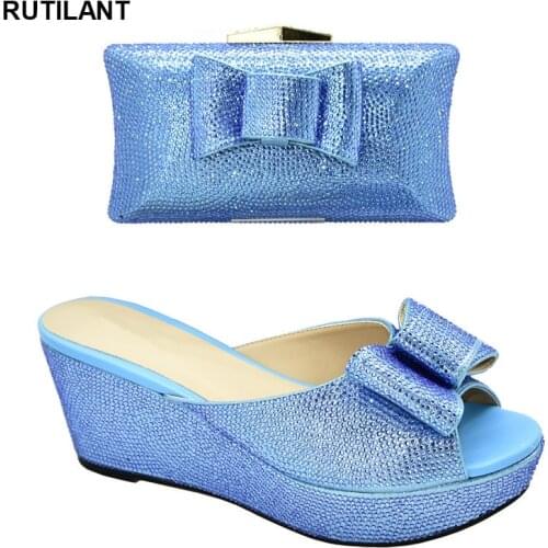 New Women Shoes and Bag To Match for Parties Women Luxury 2020 Rhinestone Wedding Party Shoes African Shoes and Matching Bags