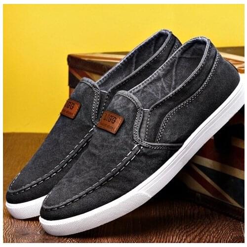 2019New Men Canvas Shoes Mens Fashion Solid Comfortable Casual Shoes Men Lace-up Light Loafers Shoes Plus Size 38-48
