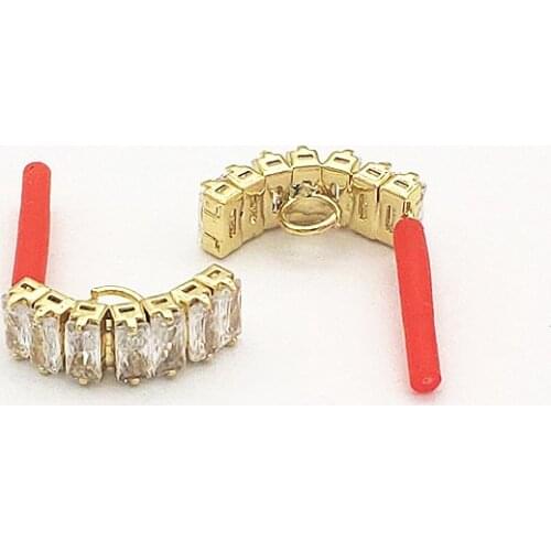 New Arrival! 18x6mm 50pcs Cubic Zirconia Ear studs Connectors for Handmade Earring DIY Parts,Jewelry Findings & Components