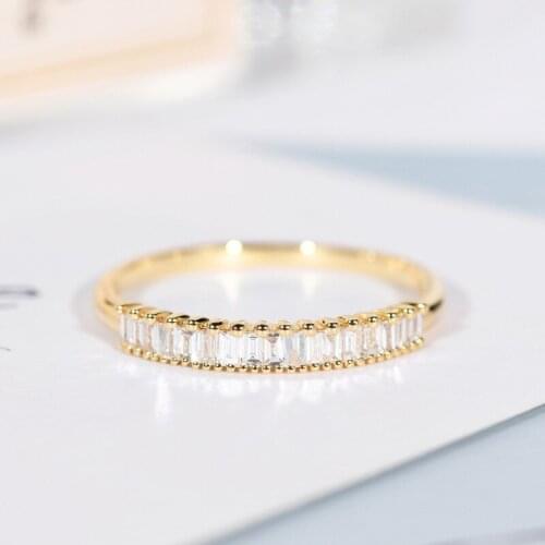 Wholesale Women Dainty Cube Zircon Rings White Zircon Ring Fashion Wedding Engagement Party Rings