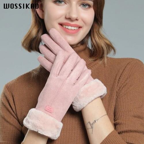 Women Gloves Pelucia Couple Gloves Touch Screen Glove Suede Double Thickening Fashion Modis Femme Eldiven Rekawiczki thanos