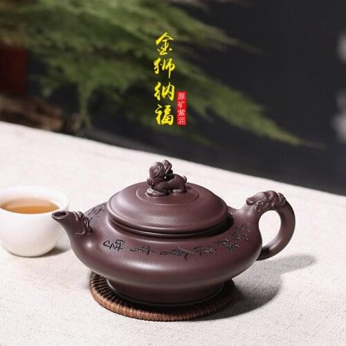 Recommended authentic undressed ore golden lion fortune master purple clay teapot collection a undertakes to agent