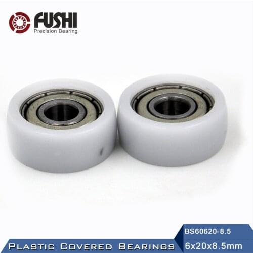 606 ZZ Ball Bearing Covered With POM Plastic 6*20*8.5 mm ( 2 PCS ) Plastic Pulley Bearings 606 Z 2Z