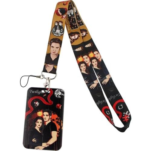 ER549 Vampire Theme Twilight Lanyard Credit Card ID Holder Bag Student Travel Bank Bus Business Card Cover Badge For Fans