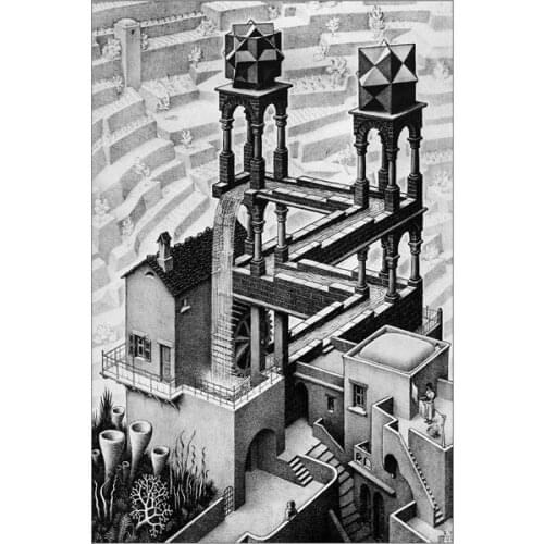 Living room home wall decoration sill fabric poster loop optical illusion lithograph waterfall