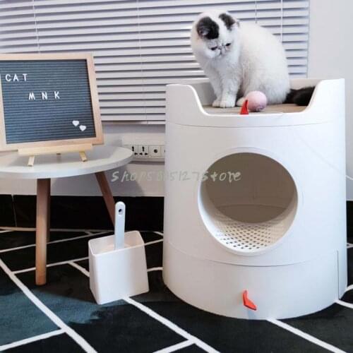 Cat Litter Basin Fully Enclosed Drawer Top In Anti Splash Deodorant Excrement Basin Extra Large Cat Supplies Extra Large Cat Toi