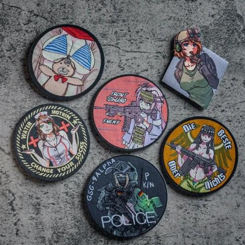 Armed Girls Frontline Embroidery Military Patches Medical Nurse Staff Change Your Socks Tactical Badges For Clothes Backpack