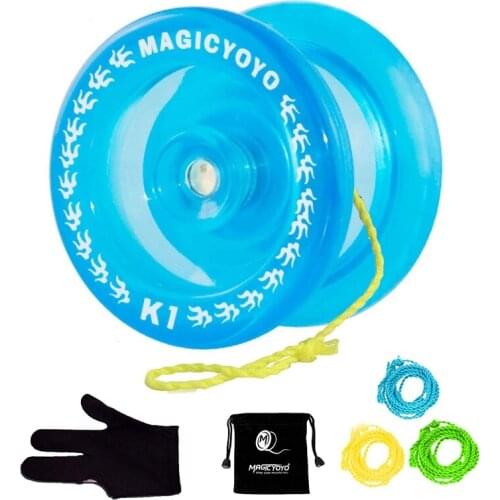 MAGICYOYO Crystal Blue K1 Responsive Yoyo Ball, 3 Strings+Glove+Yoyo Bag Gift