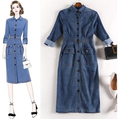 WELLEED Fashion Denim Dresses