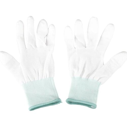 1 Pair ESD PC Computer Working Anti-skid Anti Skid Anti-static White Gloves New