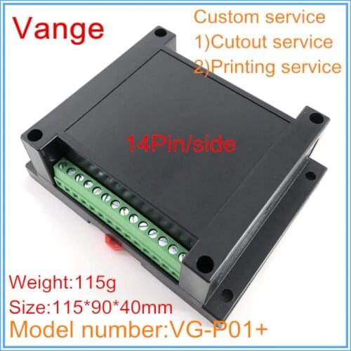1pcs/lot din rail electric project box with terminal block 115*90*40mm ABS plastic apparatus housing enclosure for control PCB
