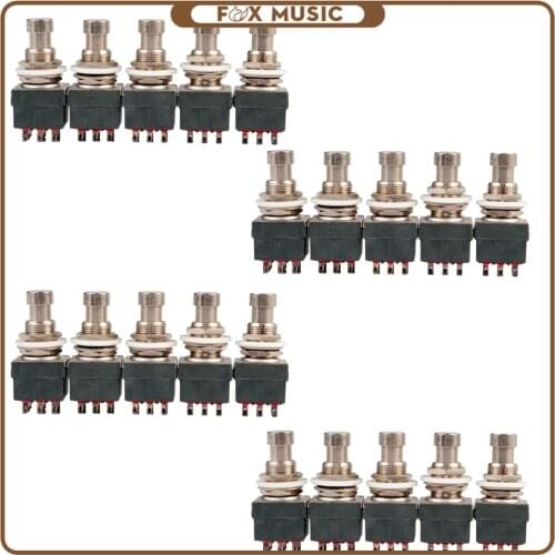 20PCS 9 Pin 3PDT Guitar Effects Pedal Box Stomp Foot Metal Switch True Bypass Guitar Parts Accessories New Set Red