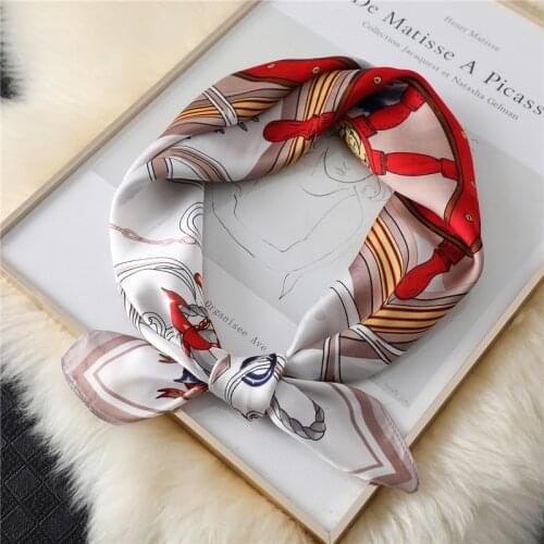 2021 New Silk Scarf Print Fashion Bag Scarves Lady Hair Band Female Shawl and Wraps Women Bandana Headband Large Hijab Foulard