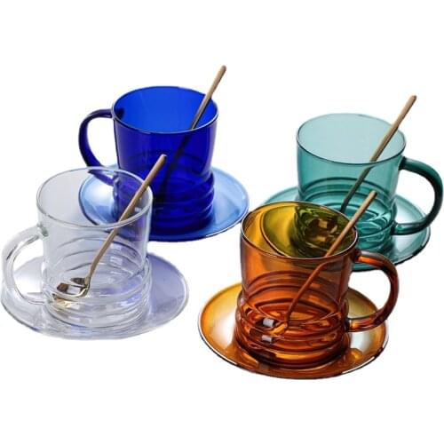 300ml Modern Simple Lady Coffee Mug with Handle Heat-Resistant Tea Juice Cool Drinks Cup Configuration Dish Drinkware